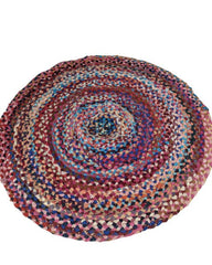 Braided Pink Chindi Febric Dhurrie - 3