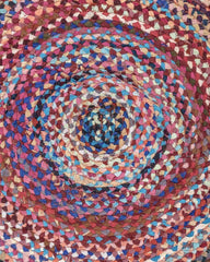 Braided Pink Chindi Febric Dhurrie - 6