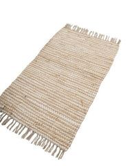 Solid White Chindi Febric Dhurrie - 3