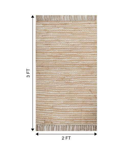 Solid White Chindi Febric Dhurrie - 6