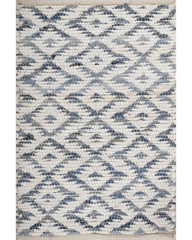 Geometric White Chindi Febric Dhurrie - 2
