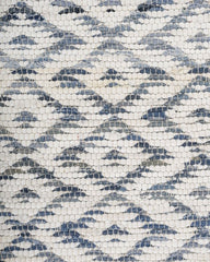 Geometric White Chindi Febric Dhurrie - 5