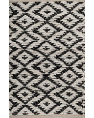 Geometric White Chindi Febric Dhurrie - 2