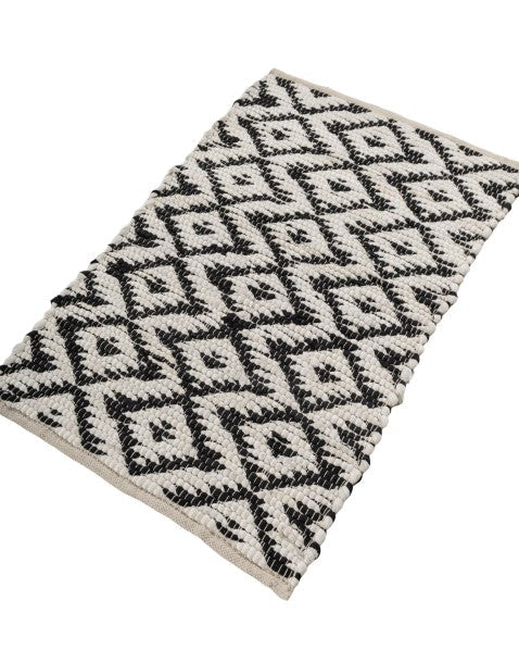 Geometric White Chindi Febric Dhurrie - 3