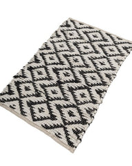 Geometric White Chindi Febric Dhurrie - 3