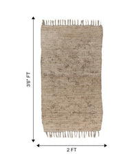 Braided Brown Chindi Febric Dhurrie - 7