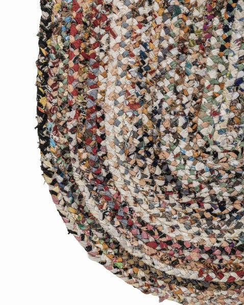 Braided White Chindi Febric Dhurrie - 4
