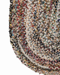 Braided White Chindi Febric Dhurrie - 4