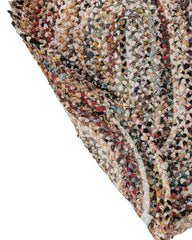 Braided White Chindi Febric Dhurrie - 5