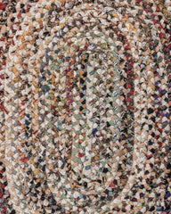 Braided White Chindi Febric Dhurrie - 6