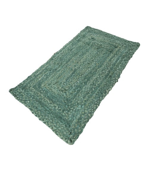 Braided Green Chindi Febric Dhurrie - 3