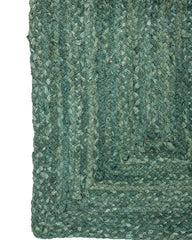 Braided Green Chindi Febric Dhurrie - 4