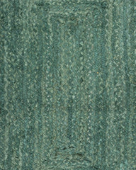 Braided Green Chindi Febric Dhurrie - 6