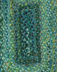 Braided Green Chindi Febric Dhurrie - 5