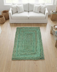 Solid Green Chindi Febric Dhurrie - 1