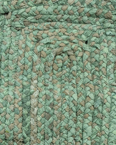 Solid Green Chindi Febric Dhurrie - 5