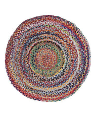 Textured Yellow Chindi Febric Dhurrie - 2