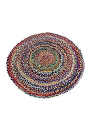 Textured Yellow Chindi Febric Dhurrie - 3