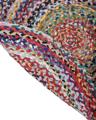Textured Yellow Chindi Febric Dhurrie - 5
