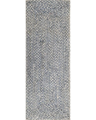 Braided White Chindi Febric Dhurrie - 2