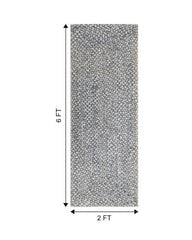 Braided White Chindi Febric Dhurrie - 7