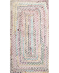 Braided White Chindi Febric Dhurrie - 2