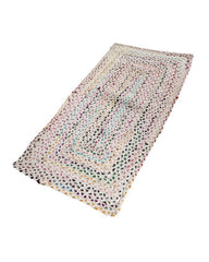 Braided White Chindi Febric Dhurrie - 3