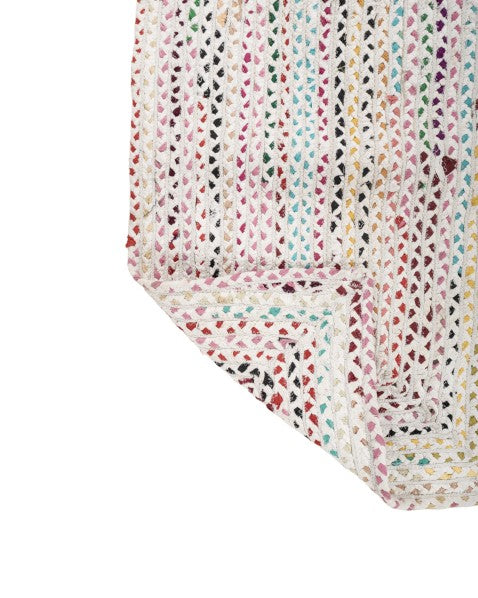 Braided White Chindi Febric Dhurrie - 5