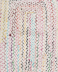 Braided White Chindi Febric Dhurrie - 6