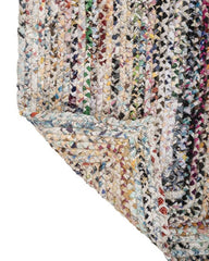 Braided White Chindi Febric Dhurrie - 5