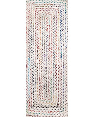 Braided White Chindi Febric Dhurrie - 2
