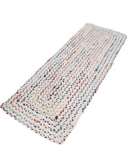 Braided White Chindi Febric Dhurrie - 3
