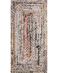 Braided White Chindi Febric Dhurrie - 2