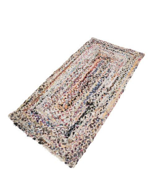 Braided White Chindi Febric Dhurrie - 3
