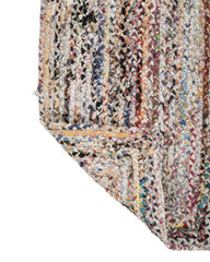 Braided White Chindi Febric Dhurrie - 5
