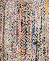 Braided White Chindi Febric Dhurrie - 6
