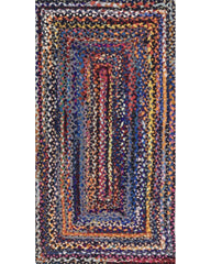 Braided Blue Chindi Febric Dhurrie - 2