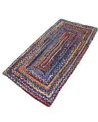 Braided Blue Chindi Febric Dhurrie - 3