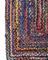 Braided Blue Chindi Febric Dhurrie - 4