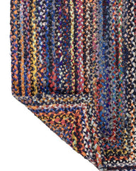 Braided Blue Chindi Febric Dhurrie - 5