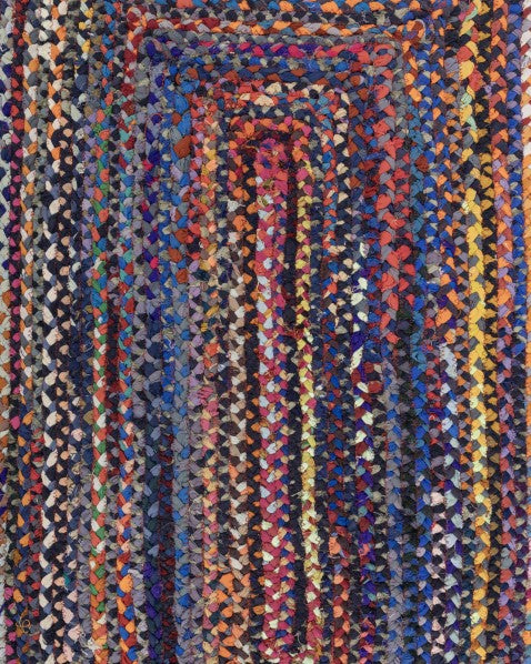 Braided Blue Chindi Febric Dhurrie - 6