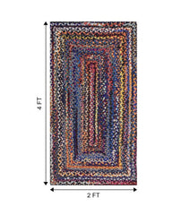 Braided Blue Chindi Febric Dhurrie - 7