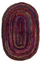 Braided Abstract Blue Chindi Febric Dhurrie - 2