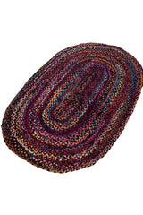 Braided Abstract Blue Chindi Febric Dhurrie - 3