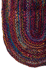 Braided Abstract Blue Chindi Febric Dhurrie - 4