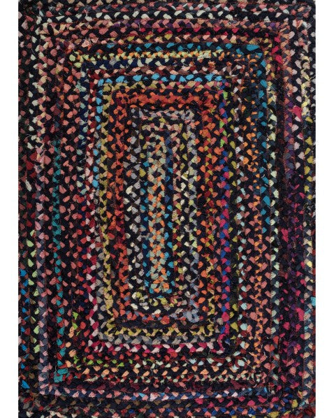 Braided Blue Chindi Febric Dhurrie - 2