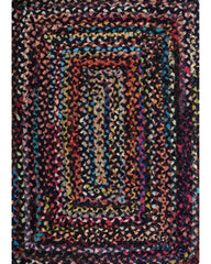 Braided Blue Chindi Febric Dhurrie - 2