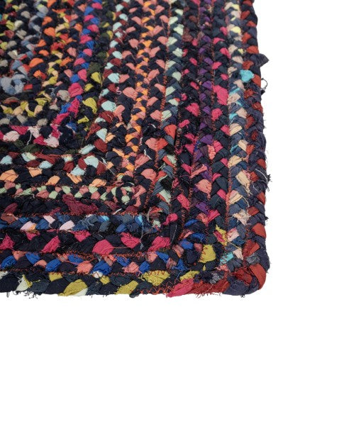 Braided Blue Chindi Febric Dhurrie - 4