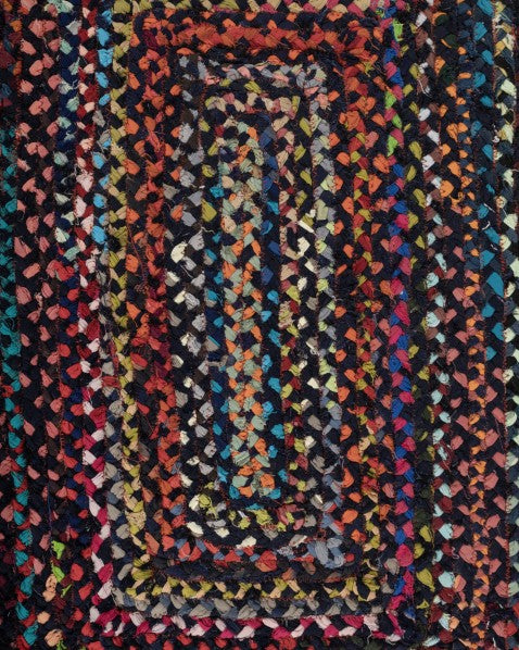 Braided Blue Chindi Febric Dhurrie - 5