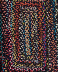 Braided Blue Chindi Febric Dhurrie - 5